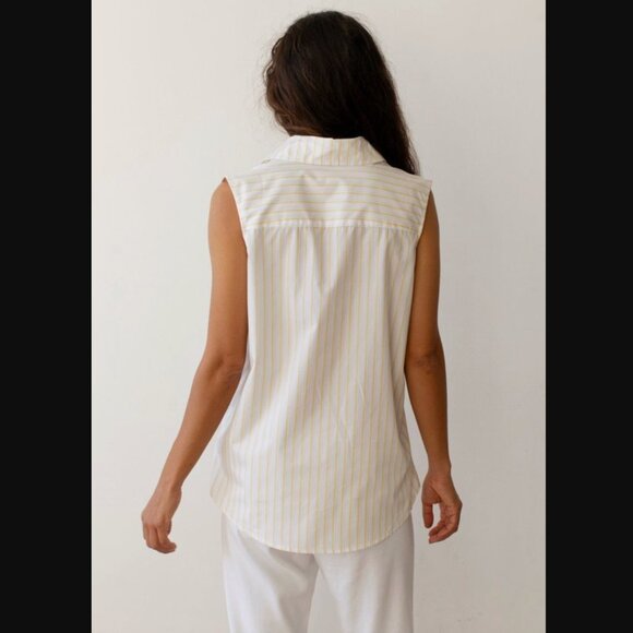DONNI. The Pop Sleeveless Shirt in Corn Stripe | Size S - Picture 4 of 7